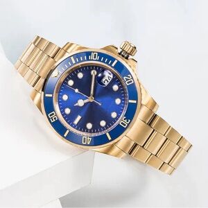 Stainless Steel Blue Dial Men’s Watch